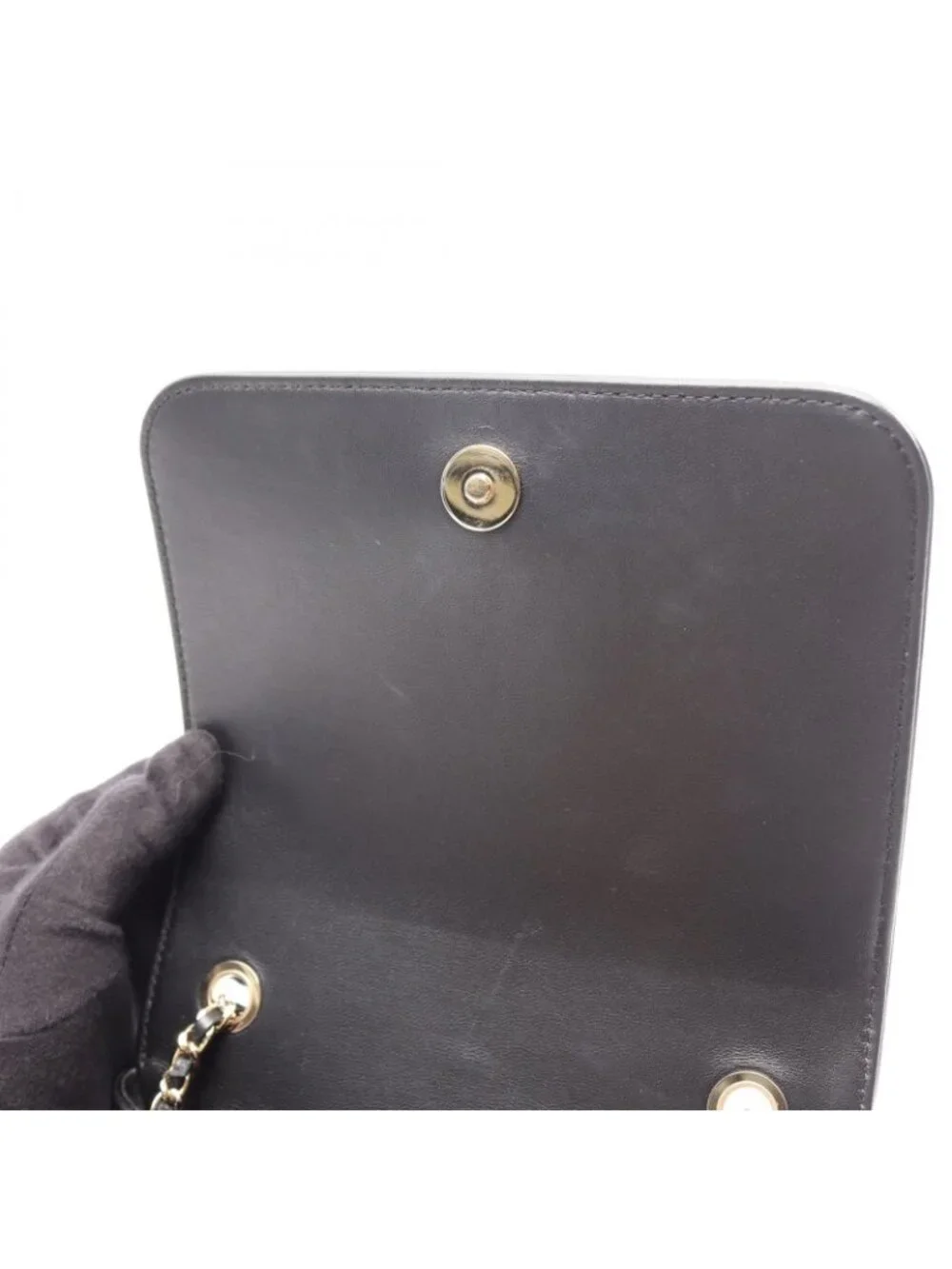 Chanel Shoulder Bag CC Logo Black Lambskin CC Small Flap Chain